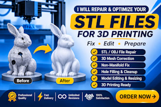 repair, edit and optimize stl files for 3d printing