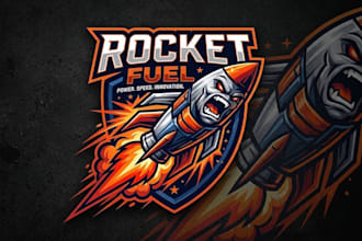 do aggressive rocket mascot logo for company