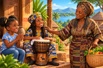 draw african american children kids picture book art with consistent characters