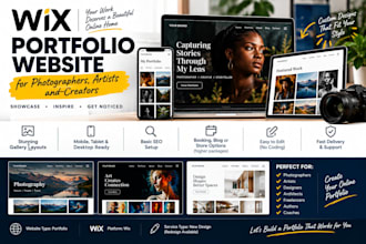 design a wix portfolio website for photographers, artists and creators