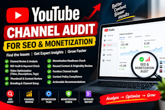 do a complete youtube channel audit for SEO and monetization
