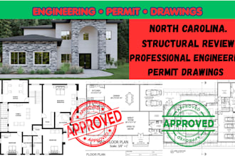 provide north carolina residential permit drawings and structural engineering
