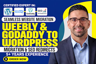 convert your godaddy website to wordpress, weebly to wordpress website migration