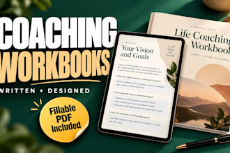 write and design your coaching workbook or fillable PDF