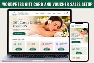 wordpress gift card and voucher sales setup for spa, salon and wellness business