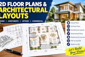 be your architect to draw house plan floor layouts, archtectural 2d layout plan