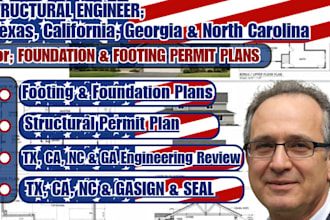 do structural engineer foundation footing calculations permit tx ca nc ga