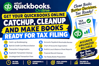 get your quickbooks online catchup cleanup and make books ready for tax filing