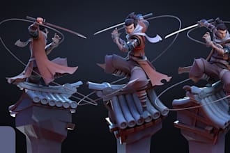 model texture rig stylized 3d game character humanoid rig for unity moblie rpg