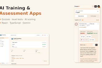 build an ai training, quiz or assessment web app mvp