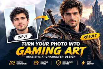 design unique realistic ai art and gaming portraits