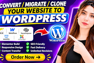convert or migrate webflow squarespace weebly joomla wix to wordpress