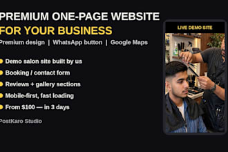 build a premium one page website for your business