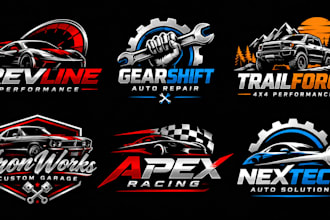 design a professional car vehicle, mechanic, racing, auto repair automotive logo