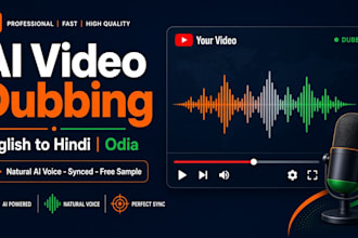 dub your youtube video into hindi or odia with natural ai voice