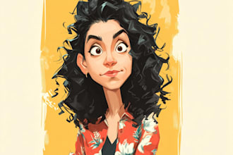 caricature and cartoon you with absolutely no ai