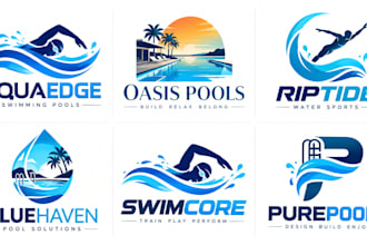 design a professional, swimming pool, billiards, water sports pool logo