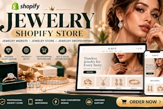 design jewelry website, jewelry store, shopify store, jewelry shopify  store