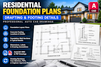 draft residential concrete foundation plans in autocad north carolina