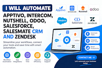 integrate apptivo, intercom, nutshell, odoo, salesforce, salesmate and zendesk