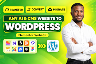 transfer or migrate weebly, godaddy, squarespace, webflow, or wix to wordpress