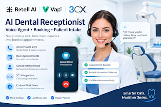build retell ai vapi dental receptionist 3cx booking patient intake automation