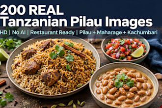 collect 100 authentic tanzanian pilau and maharage images