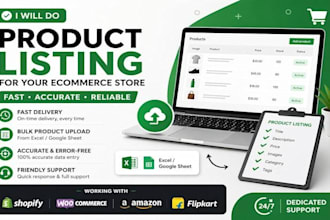 e commerce VA, data entry, product listing, amazon assistant