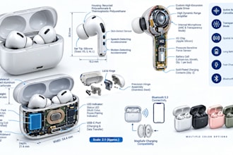create 3d headphone and earbud designs with internal component design, cad file