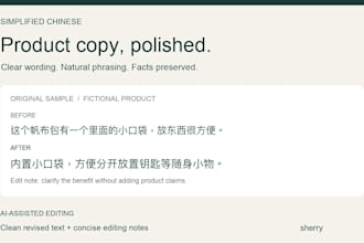 polish your simplified chinese product descriptions