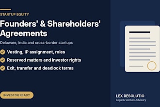 draft your startup founders agreement or shareholders agreement