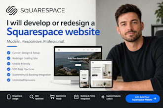 develop  redesign a squarespace website