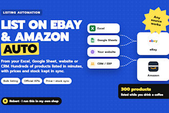 automate ebay and amazon listings from excel, sheets, website or CRM