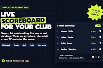 build a live scoreboard and leaderboard web app for your sports club