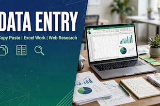 do data entry, copy paste, exacel work and web research