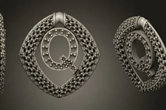 design custom 3d cad name pendants and logo jewelry