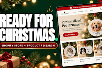 build christmas shopify dropshipping store with winning product research