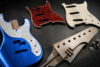 design custom guitar pickguards, pickup covers, and replacement parts in cad