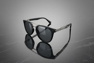 create 3d sunglasses product design with realistic rendering animation showcase