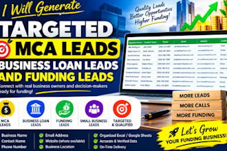 generate targeted mca leads, business loan leads and funding leads
