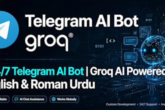 create telegram ai bot with groq ai in english and roman urdu
