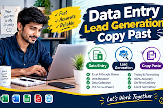 do targeted lead generation, data entry and web research