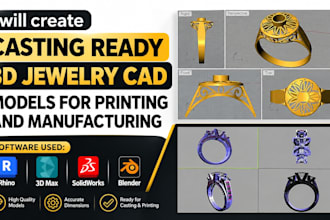 create casting ready 3d jewelry cad models for printing and manufacturing