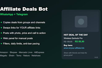 build a whatsapp telegram affiliate deals bot