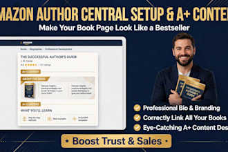 set up, optimize your amazon author profile and a plus content, author branding