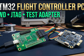 design custom swd jtag stm32 programming and test adapter flight controller pcb