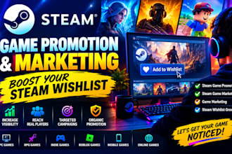 steam game promotion, steam game marketing, game marketing, boost steam wishlist