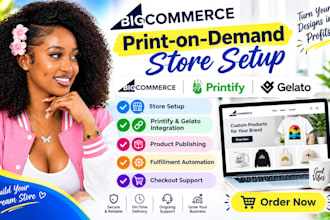 setup bigcommerce printify gelato for print on demand products, automation