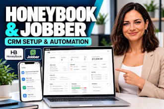 set up lead nurturing, honeybook, jobber and crm automation