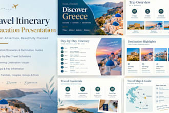 design a professional travel itinerary and vacation keynote presentation design